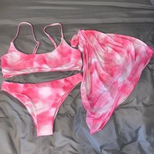 SHEIN 3 pieces bikini with cover up